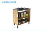 Balcão de Cozinha Itatiaia em Madeira p/ Cooktop 4 Bocas com 2 Portas Off White New Jazz